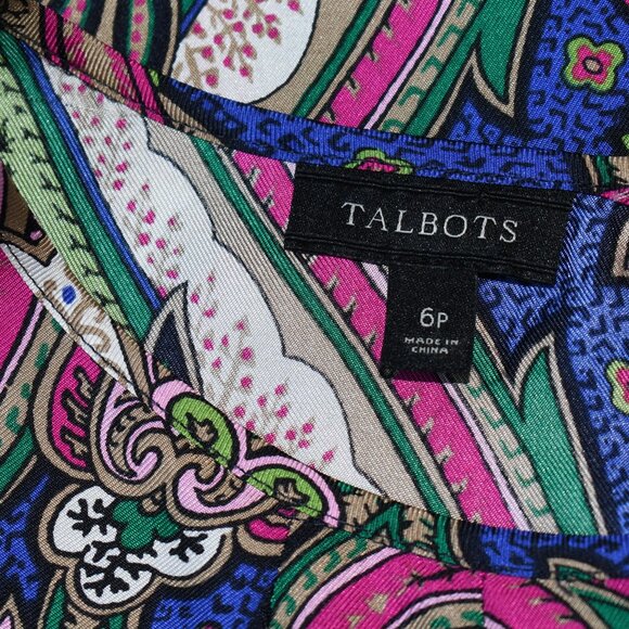 Talbots Multicolored Silk Top - Picture 3 of 3